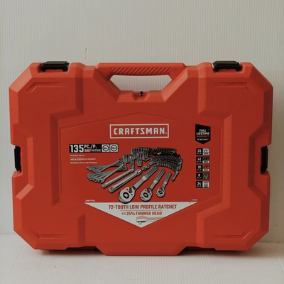#ad Craftsman 135 Piece Low Profile Mechanics Tool Set With Carry Case $109.00