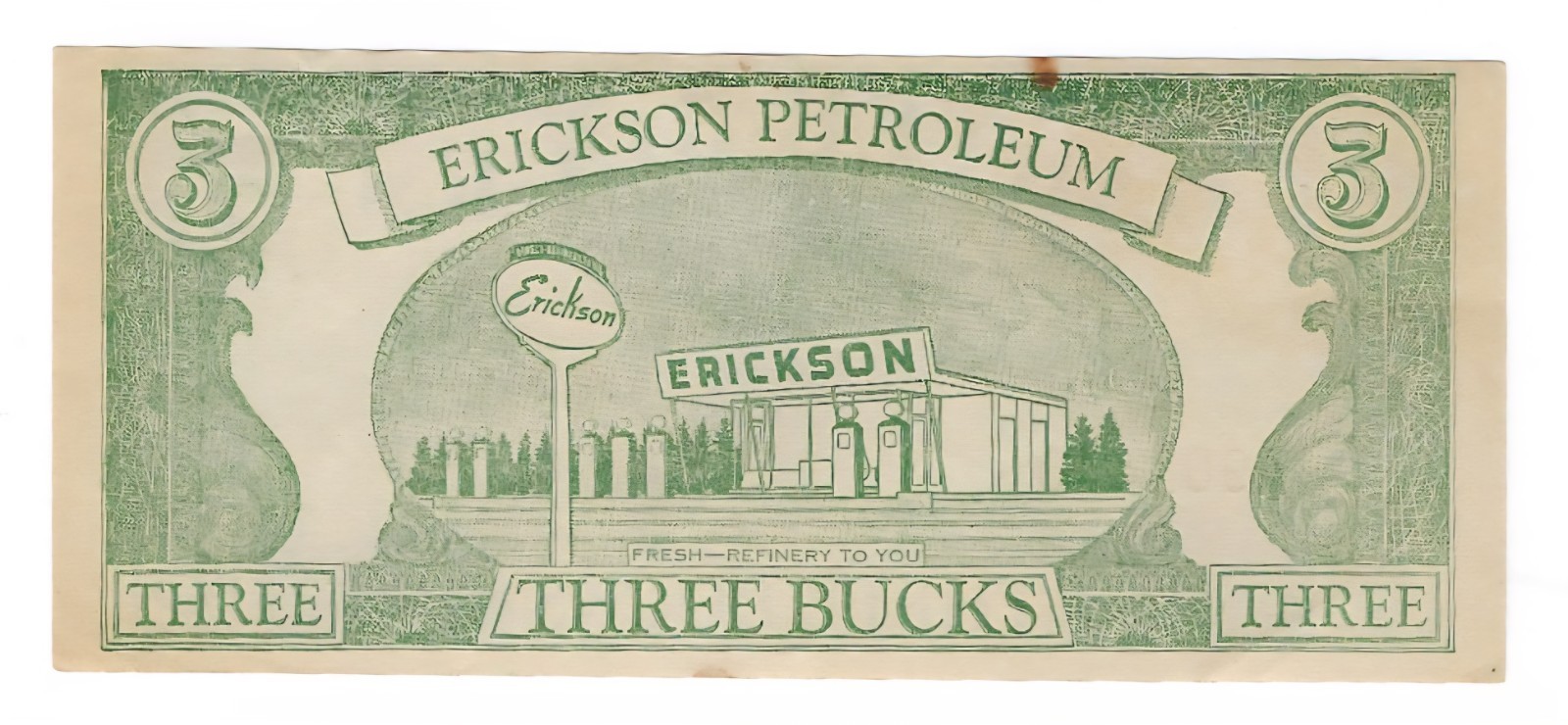 Vintage 3 Barter Bucks Note – Quick Service – Serial #A901440 + gift! US1c