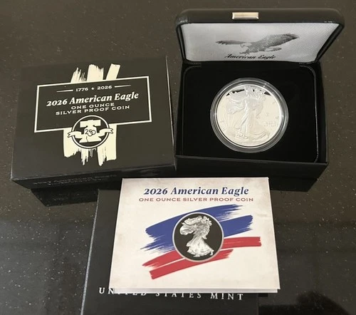 2026 W PROOF AMERICAN SILVER EAGLE (1776-2026) 250th PRIVY US MINT - IN HAND