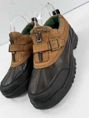 Polo Ralph Lauren Leather Duck Boots Men's Size 6, EU 39 Brown
