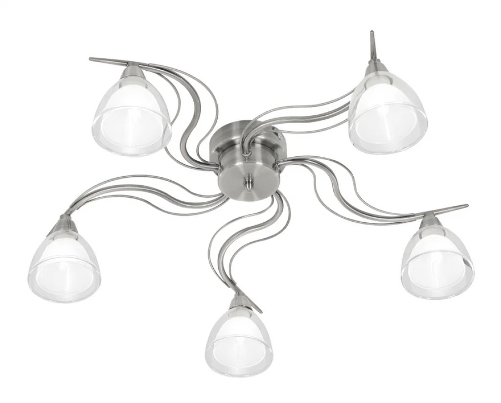Ceiling Light Silver Portland 5 Antique Chrome Oaks Lighting 9504/5 AC