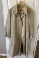 Aquascutum Aqua5 Trench Coat Beige Club Check Lined Made in England Vintage M