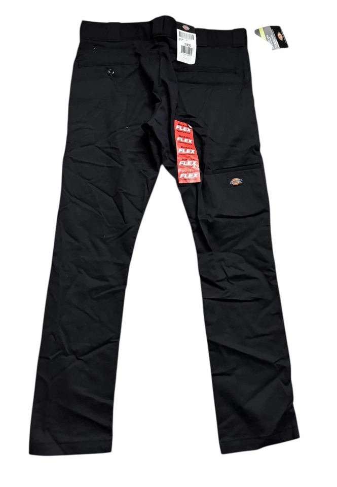 NOVA Calça Dickies Masculina Tamanho 31x30 Preta Magra Sarja Reta Trabalho Calça Flexível - Imagem 2 de 4