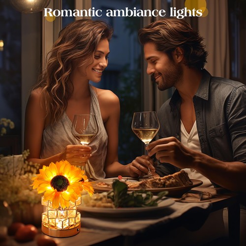 Artificia Sunflowers Flower Lamp Rechargeable Touch Table Bar Night Light Gifts - Picture 3 of 8