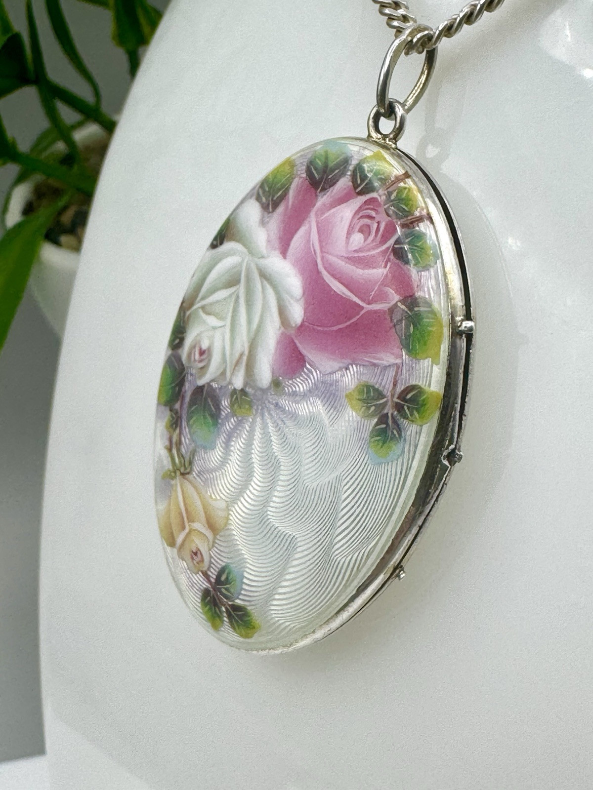 Edwardian Austrian Solid Silver 935 Guilloche Ena… - image 9