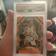 2025 Prizm WNBA Aja Wilson Aces Fearless orange pulsar /75 #3 psa 10 pop 1