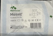 30 Pieces 2” x 2” Mölnlycke Mesalt Cleansing Dressing 20% 6/2027 UGLY NO BOX