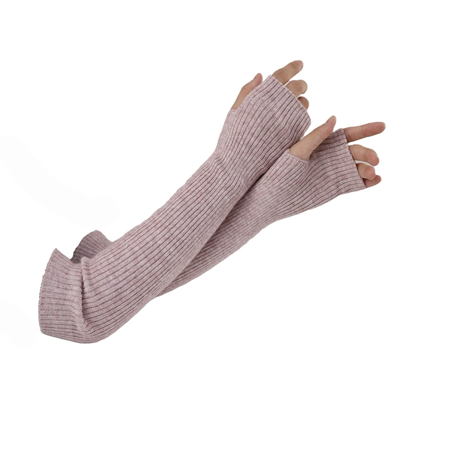 Arm Warmer Women Warm Cashmere Blend Long Fingerless Gloves for Men and Women...