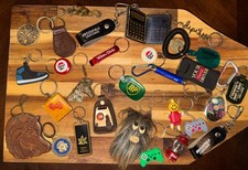 Vintage Keychain Lot 28 Pc Mixed Advertising Novelty BP Pizza Hut Pepsi Retro