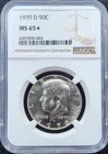 Silver 1970-D Kennedy 50 Cents Half Dollar | NGC MS65* STAR