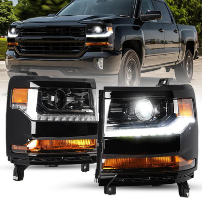 Headlight Assembly Fits for 2016 2017 2018 Chevy Silverado 1500 Pickup Hid/Xenon