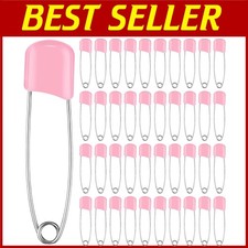 150 Pink Diaper Pins Set with Velvet Bag