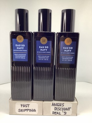 BATH & BODY WORKS  EAU SO NAVY  MEN'S COLLECTION COLOGNE MIST 8oz, 3 PCS.