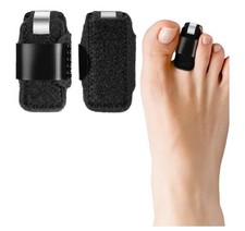 2 Pcs Black Toe Splint for Broken Toe Straightener Toe Brace Women Men Hammer To