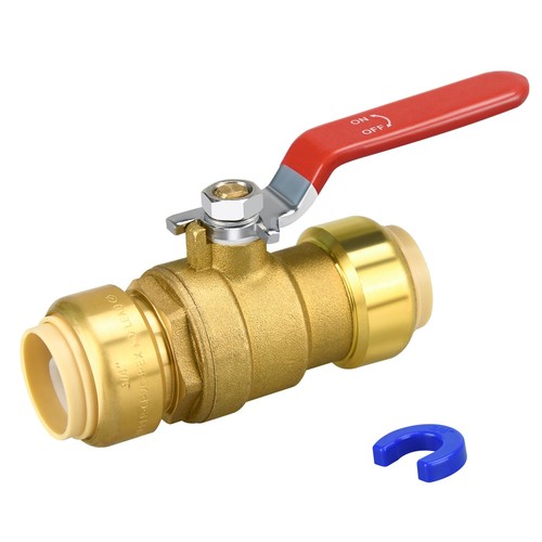 3/4" Push Fit Ball Valve Disconnect Clip Shut Off For PEX PVC Copper Pipes