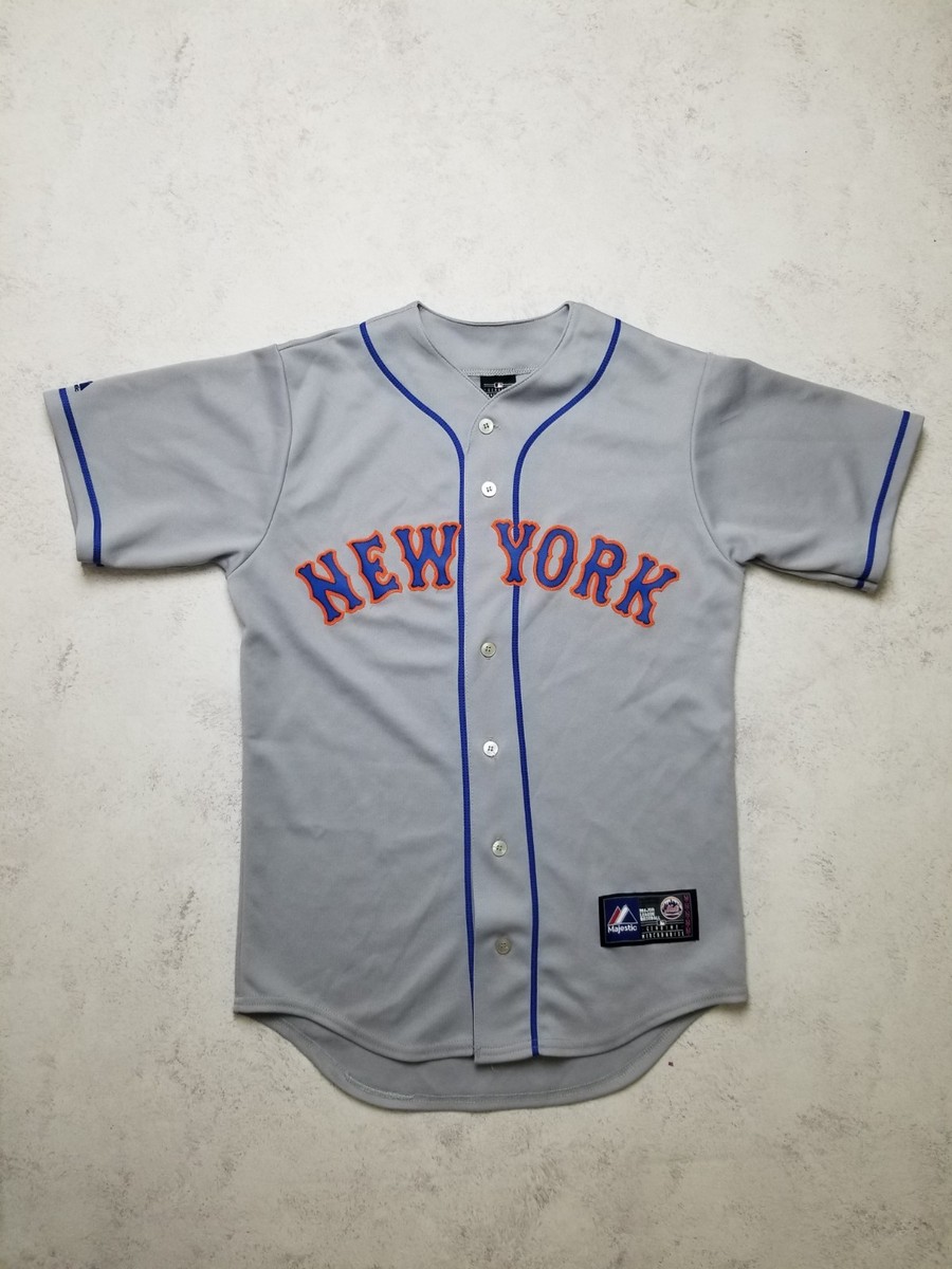 VTG Majestic New York Mets Blank Baseball Jersey Gray Stitched MLB