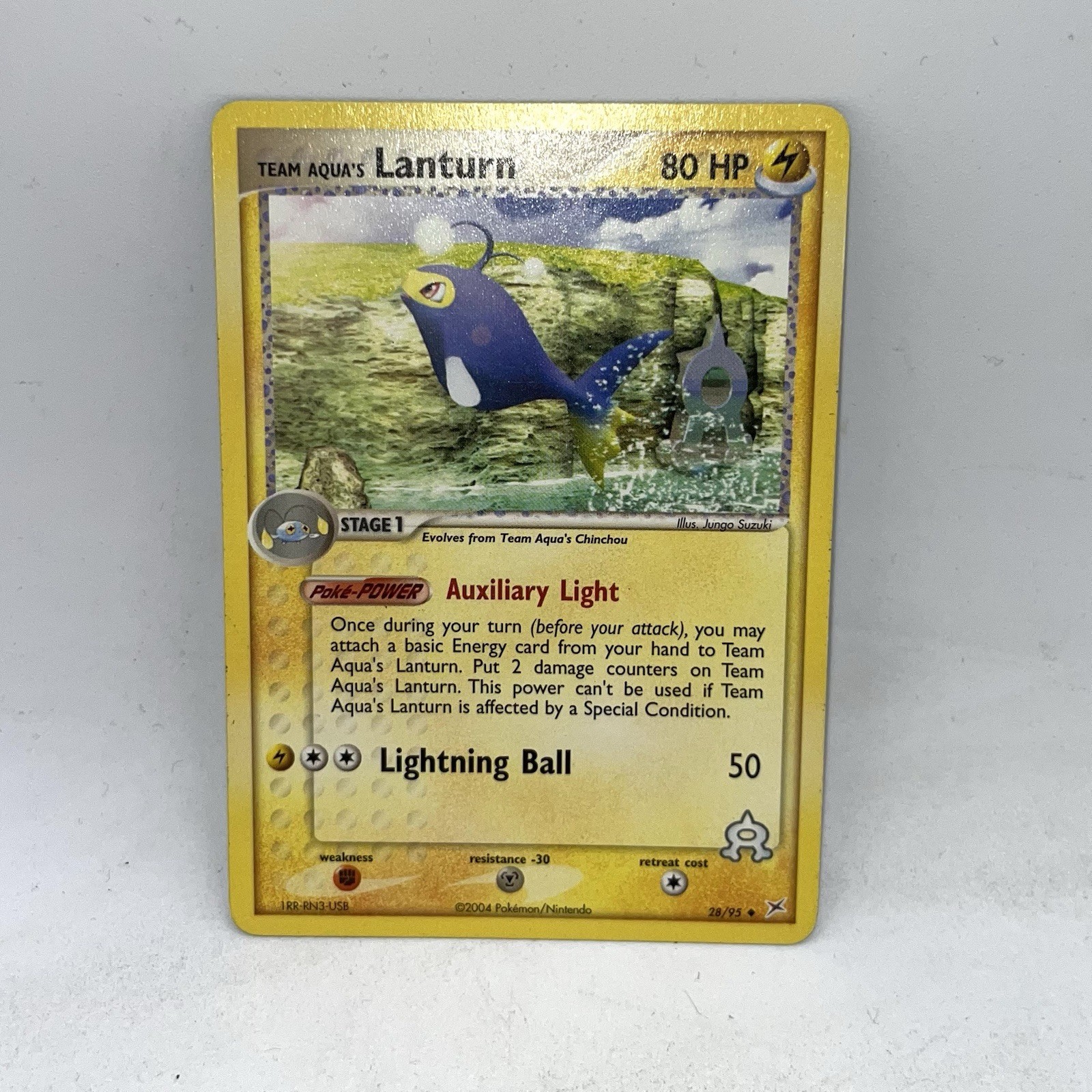 Team Aqua's Lanturn Non-Holo Team Magma Vs Team Aqua Pokemon Card 28/95