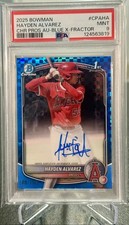 Hayden Alvarez Blue Checkerboard Auto /150 PSA 9 