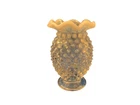 VTG Fenton Moonstone Mini Bud Vase Hobnail White Opalescent Fluted Ruffle Edge