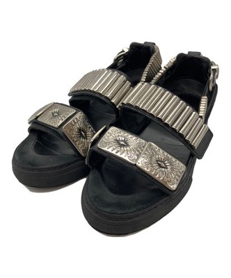 TOGA PULLA Metal Sneaker Sandals/ Black/ Size: 35
