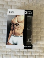 Image of Hugo Boss Men's Cotton Boxer Shorts Underwear 3-Pack Black Size Medium