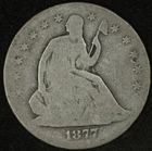 1877-CC SEATED LIBERTY HALF DOLLAR GOOD CARSON CITY