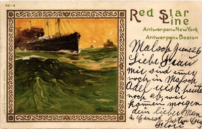 PC SHIPS STEAMER RED STAR LINE VINTAGE POSTCARD (b62633)