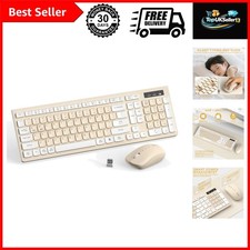 Wireless Keyboard and Mouse Combo Silent for Office and HomeLatte Color