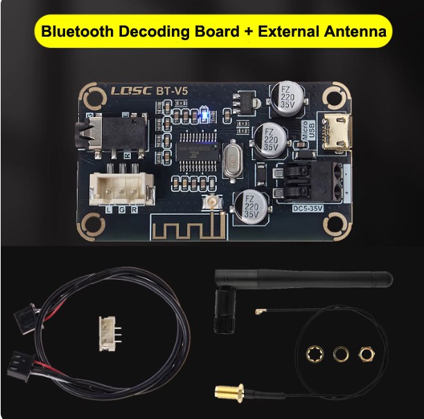 Bluetooth 5.1 Audio Decoding Board 12V Wide Volt USB Computer Sound Card Decoder