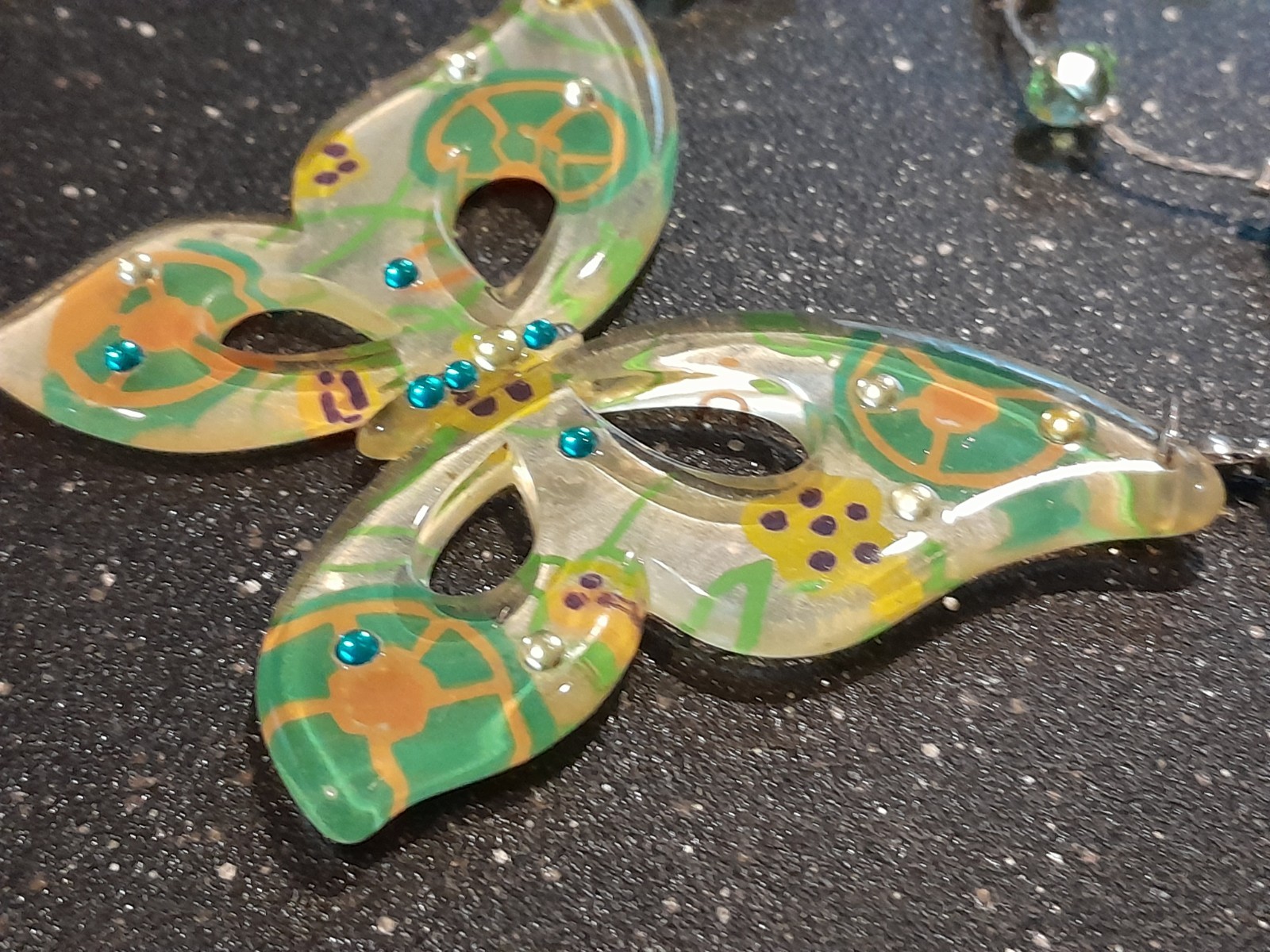 Large Translucent Multi-Colored Butterfly Necklace - image 4