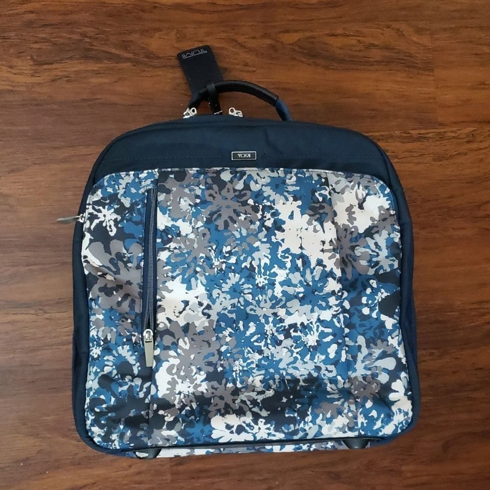 Tumi Blue Floral Chic Feminine Designer Voyageur Travel Carr
