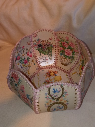 Vintage Paper  Greeting Cards Basket Bowl Hand Stitched BOHO Cottage Core