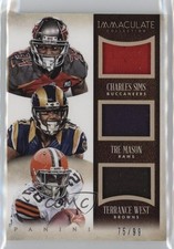 2014 Panini Immaculate Trios 75/99 Charles Sims Tre Mason Terrance West 0u1n