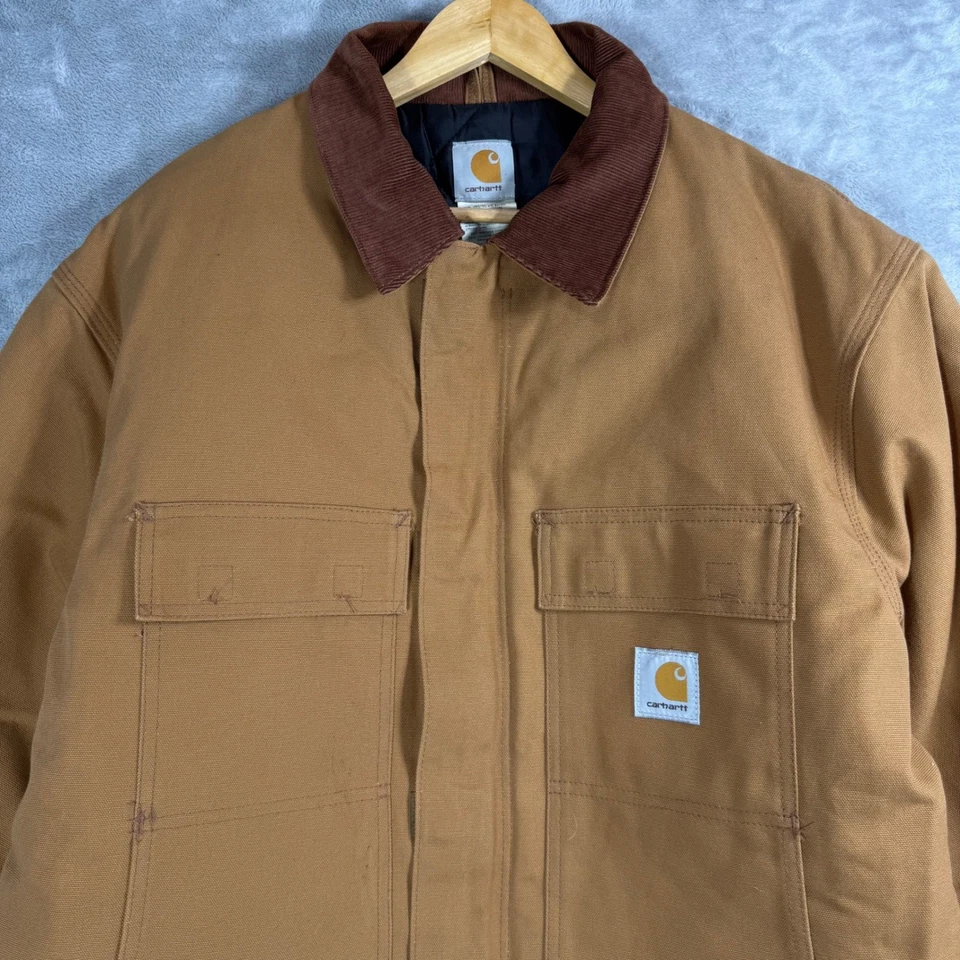 Vintage Carhartt C03 BRN Arctic Quilt Lined Duck Canvas Jacket Coat Men's sz 46 - Image 2 of 4