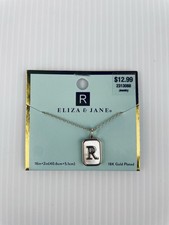 18k Gold Plated Initial LETTER "R" Pendant and 16" 2" Chain Necklace NEW
