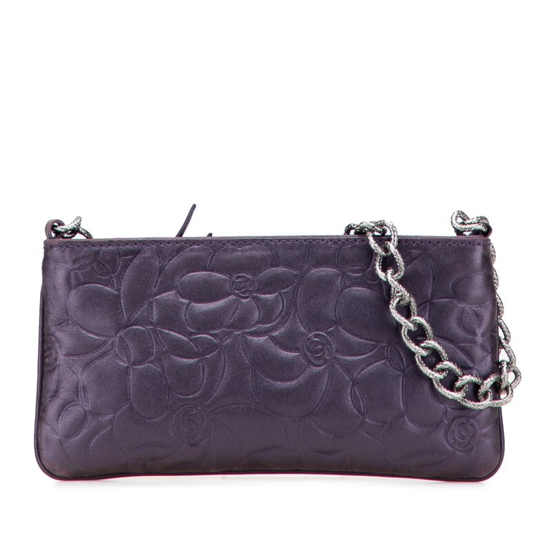 Chanel Camellia Chain HandBag Purple Lambskin 617112