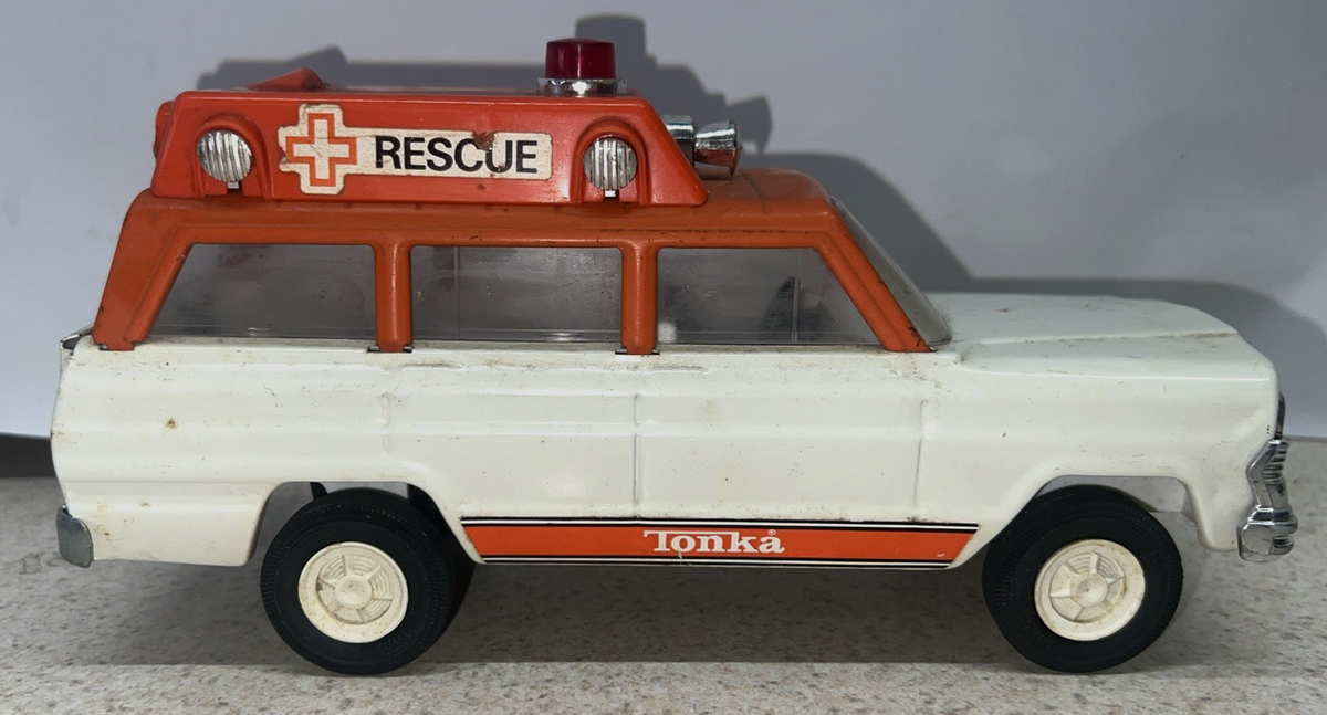 Tonka トンカ ブリキ Jeep 救急車 Vintage 1970's TONKA Jeep Wagoneer RESCUE VEHICLE EMS Ambulance | eBay