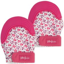 PBnJ Baby, Silicone Teether Glove, Baby 6.9x5.2x0.7 Inch Pack of 1 , Hearts