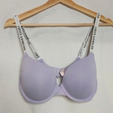 Victoria's Secret T-Shirt Push-up Full Coverage Bra Light Purple Logo Straps 34D