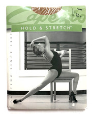 CAPEZIO HOLD STRETCH BEIGE FOOTED TIGHTS SIZE M