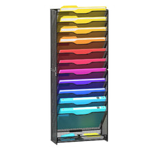 VEESUN 12-Tier Mesh Wall File Organizer Letter Magazine Mail Holder Rack