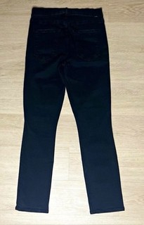 Pantalones de mezclilla para mujer MOTHER negros tiro medio pierna recta 5 bolsillos botón 27