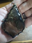 Imitation Chocolate Gem Pendant Wrapped In Floral With Chain Vintage — photo 2