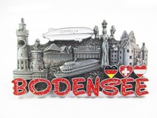 Bodensee Magnet Metall Souvenir Germany Zeppelin Meersburg Lindau Glitzer