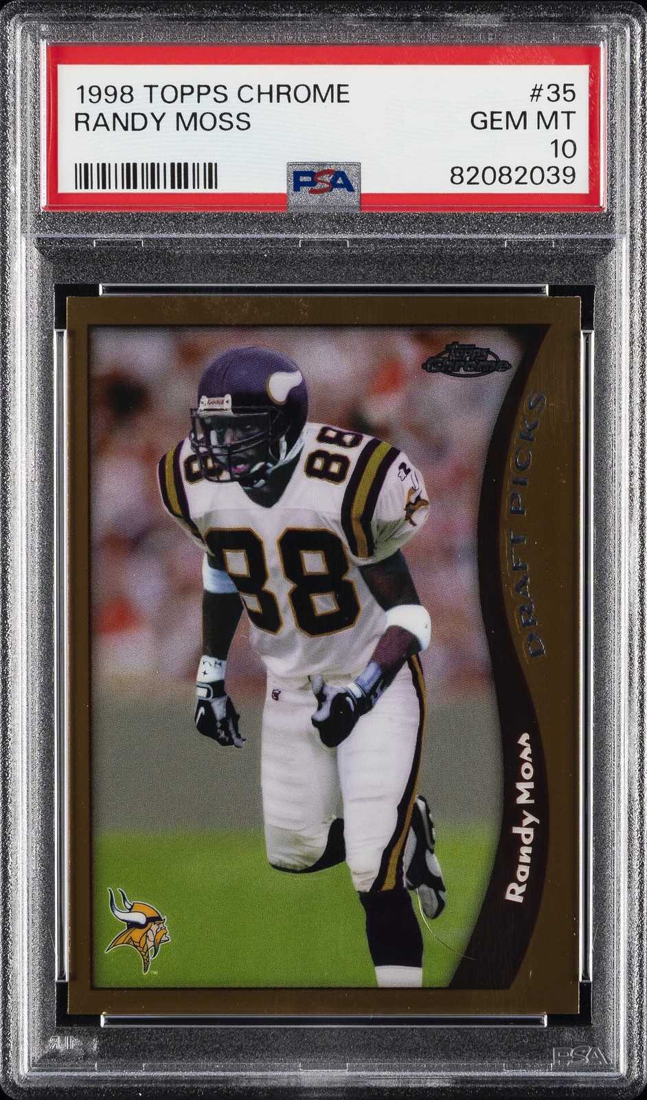1998 TOPPS CHROME #35 RANDY MOSS ROOKIE RC PSA 10