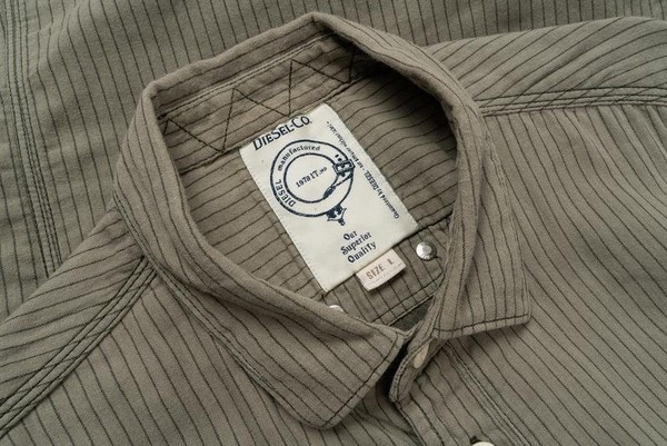 Men Diesel Shirt Khaki Cotton 40 /L / 48