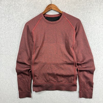 Lululemon Engineered Warmth Long Sleeve Crew Mens Small Red Pullover Running