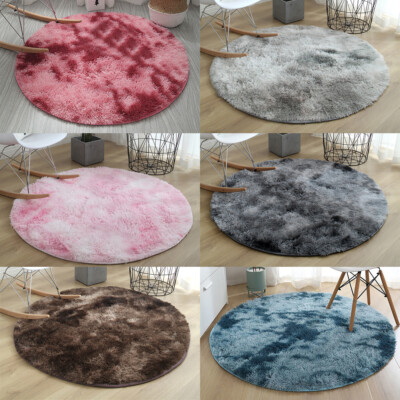 Shaggy Area Rug Tie Dye Round Carpet Anti-Slip Rug Floor Mat 4 Sizes Bedroom