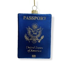 United States Passport Glass Blow Ornament