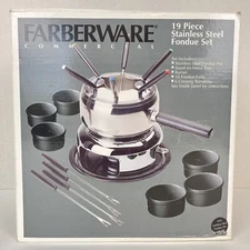 Farberware Commercial 19 Piece Fondue Set Stainless Steel #15388 New